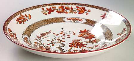 Indian Tree (Orange Rust, Scallop, Red Trim) Bread and Butter Bowl