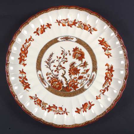 Indian Tree (Orange Rust, Scallop, Red Trim) Underplate for Tureen