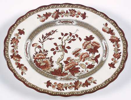 Indian Tree (Orange Rust, Scallop, Red Trim) Relish/Gravy Underplate