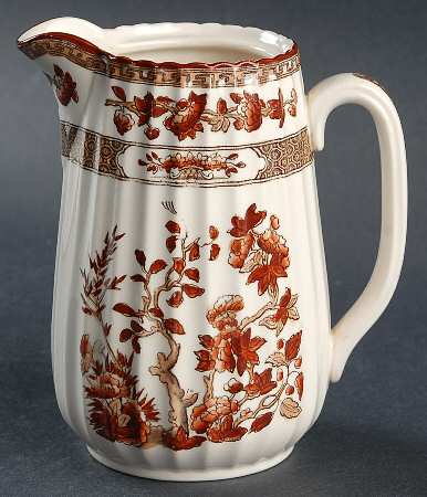 Indian Tree (Orange Rust, Scallop, Red Trim) Large Syrup No Lid