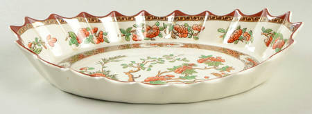Indian Tree (Orange Rust, Green, Scallop, Red Trim) Jubilee Platter