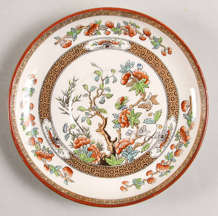 Indian Tree (Turquoise, Green, Rust, Smooth) Saucer