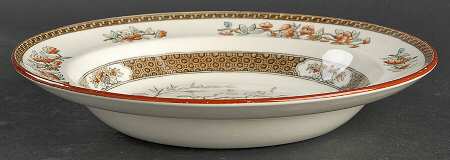 Indian Tree (Turquoise, Green, Rust, Smooth) Large Rim Soup Bowl