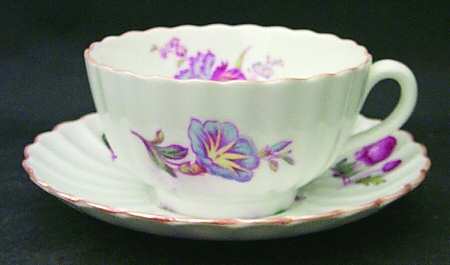 Iris Footed Cup & Saucer Set