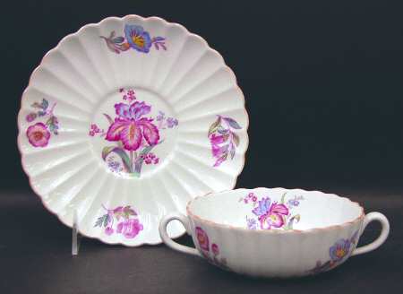 Iris Flat Cream Soup Bowl & Saucer Set