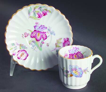 Iris Footed Demitasse Cup & Saucer Set