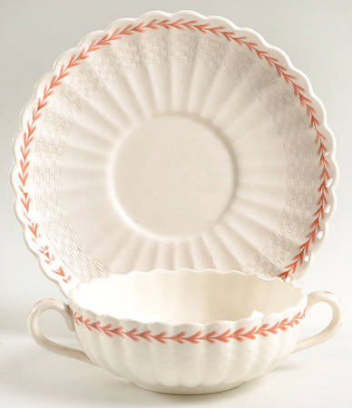Ivanhoe Rust Flat Cream Soup Bowl & Saucer Set