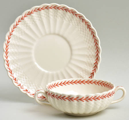 Ivanhoe Rust Flat Cream Soup Bowl & Saucer Set