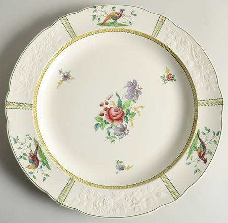 June (Green & Yellow, Embossed) 12" Chop Plate (Round Platter)