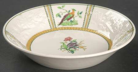 June (Green & Yellow, Embossed) Fruit/Dessert (Sauce) Bowl