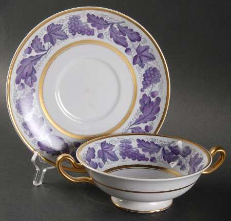 Kent Puce Footed Cream Soup Bowl & Saucer Set