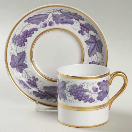 Kent Puce Flat Demitasse Cup & Saucer Set