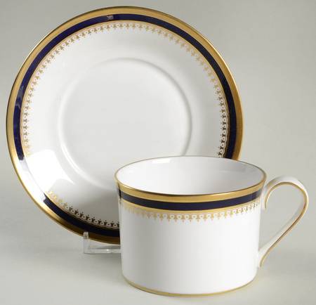Knightsbridge Cobalt Blue Flat Cup & Saucer Set