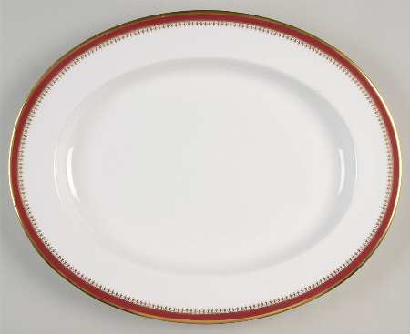 Knightsbridge Crimson 15" Oval Serving Platter