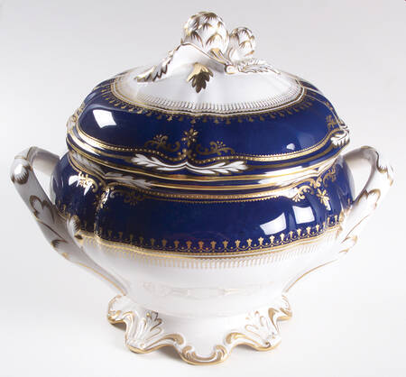 Lancaster Cobalt (White Body) Tureen &  Lid