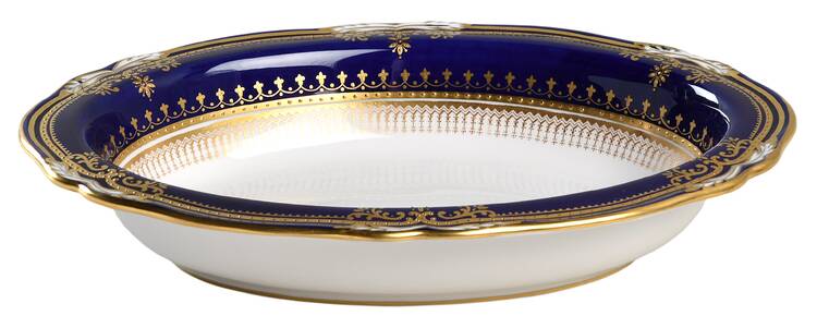 Lancaster Cobalt (White Body) 9" Oval Vegetable Bowl