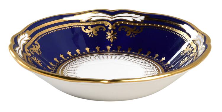 Lancaster Cobalt (White Body) Fruit/Dessert (Sauce) Bowl