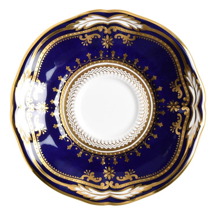Lancaster Cobalt (White Body) Saucer for Demitasse Cup