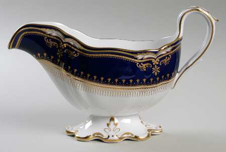 Lancaster Cobalt (White Body) Gravy Boat