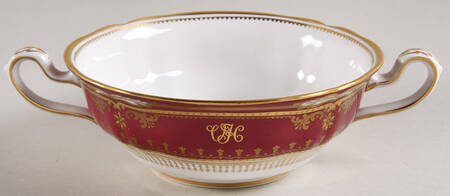 Lancaster Crimson Footed Cream Soup Bowl