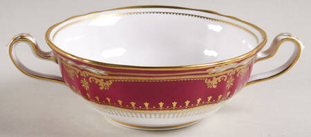 Lancaster Crimson Footed Cream Soup Bowl