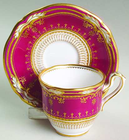 Lancaster Crimson Footed Demitasse Cup & Saucer Set