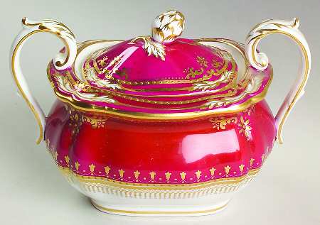 Lancaster Crimson Sugar Bowl & Lid