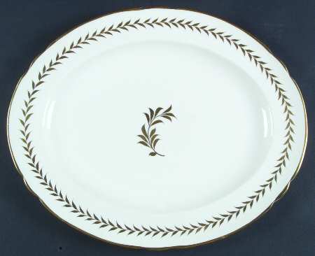 Laurel Gold 14" Oval Serving Platter