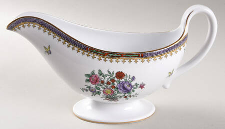 Lowestoft Flowers (Bone) Gravy Boat