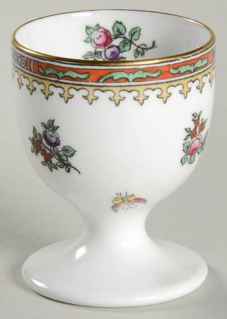 Lowestoft Flowers (Bone) Single Egg Cup
