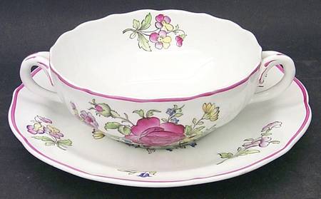 Luneville Flat Cream Soup Bowl & Saucer Set