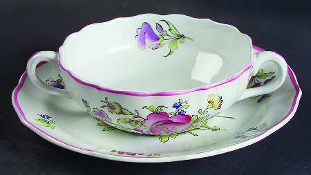 Luneville Flat Cream Soup Bowl & Saucer Set