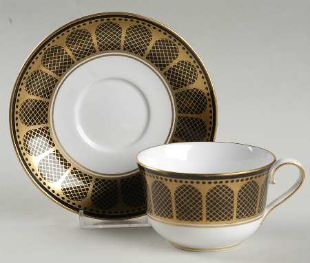 Marble Arch Black Flat Cup & Saucer Set