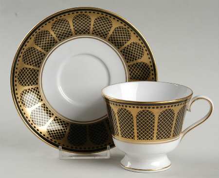 Marble Arch Black Footed Cup & Saucer Set
