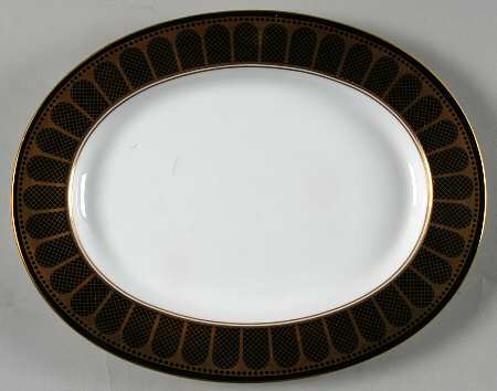 Marble Arch Black 13" Oval Serving Platter