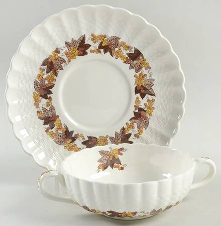Madeira Flat Cream Soup Bowl & Saucer Set