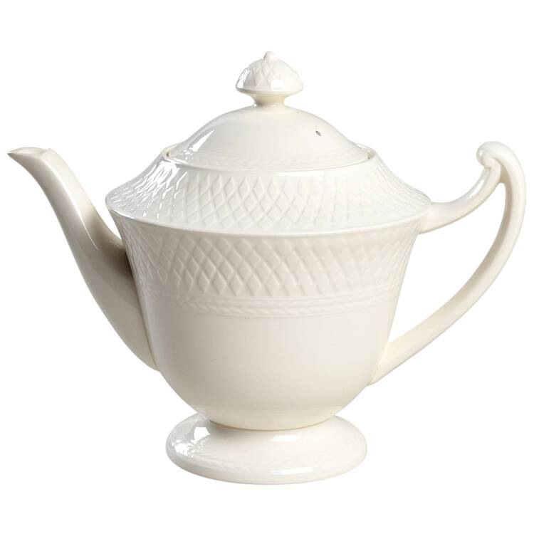 Mansard (Off White, Earthenware) Teapot & Lid