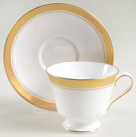 Mandarin Gold Footed Cup & Saucer Set