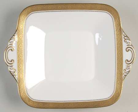 Mandarin Gold Square Handled Cake Plate