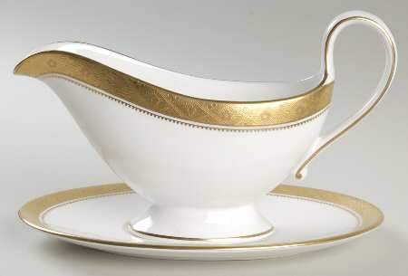 Mandarin Gold Gravy Boat & Underplate