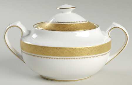 Mandarin Gold Sugar Bowl & Lid