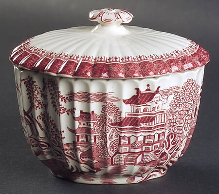 Mandarin Pink (Chelsea, No Trim) Sugar Bowl & Lid