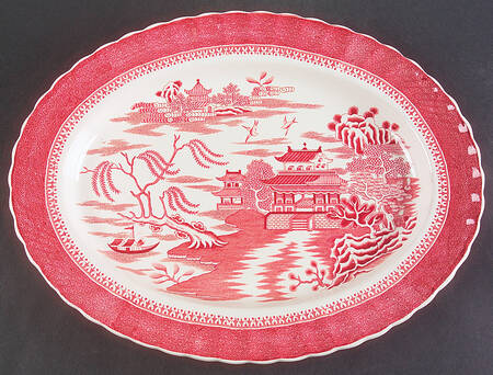 Mandarin Pink (Chelsea, No Trim) 17" Oval Serving Platter