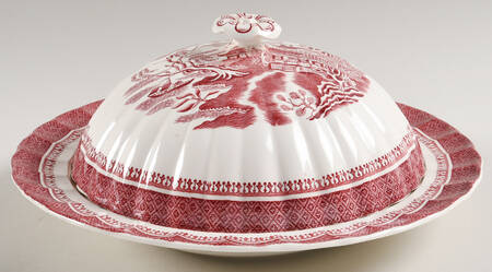 Mandarin Pink (Chelsea, No Trim) Muffin Dish & Lid