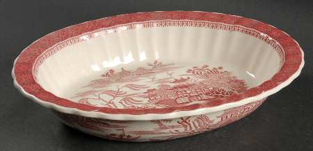 Mandarin Pink (Chelsea, No Trim) 11" Oval Vegetable Bowl