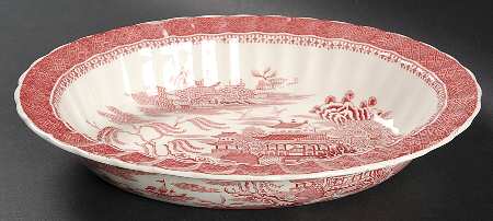 Mandarin Pink (Chelsea, No Trim) 10" Oval Vegetable Bowl