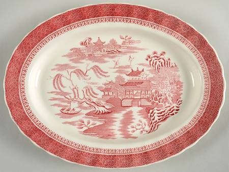 Mandarin Pink (Chelsea, No Trim) 11" Oval Serving Platter