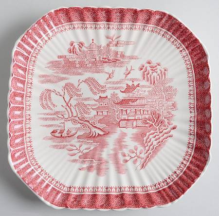 Mandarin Pink (Chelsea, No Trim) Square Cake Plate