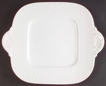 Mansard (Bone) Square Handled Cake Plate