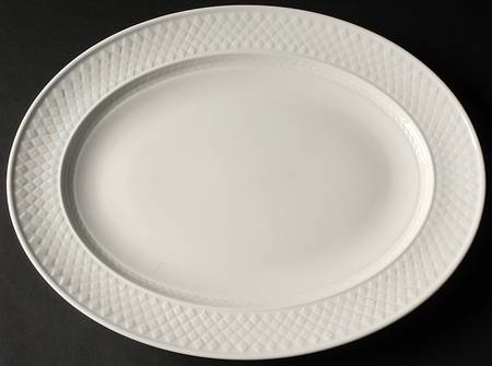 Mansard (Bone) 17" Oval Serving Platter